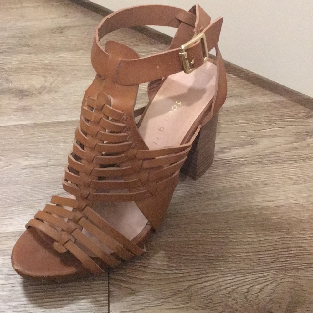 Madden Girl Leather Braided Heeled Sandals